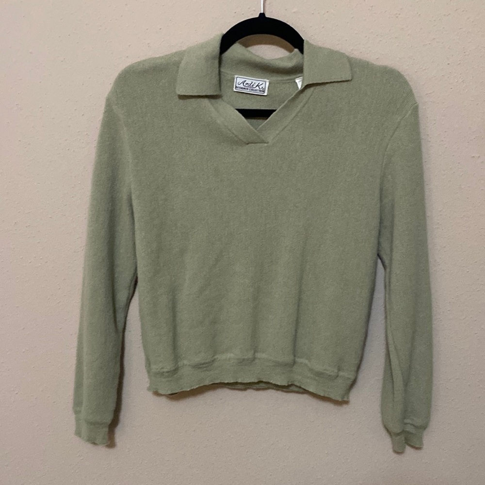 Light Green Ardi K collar collared sweater